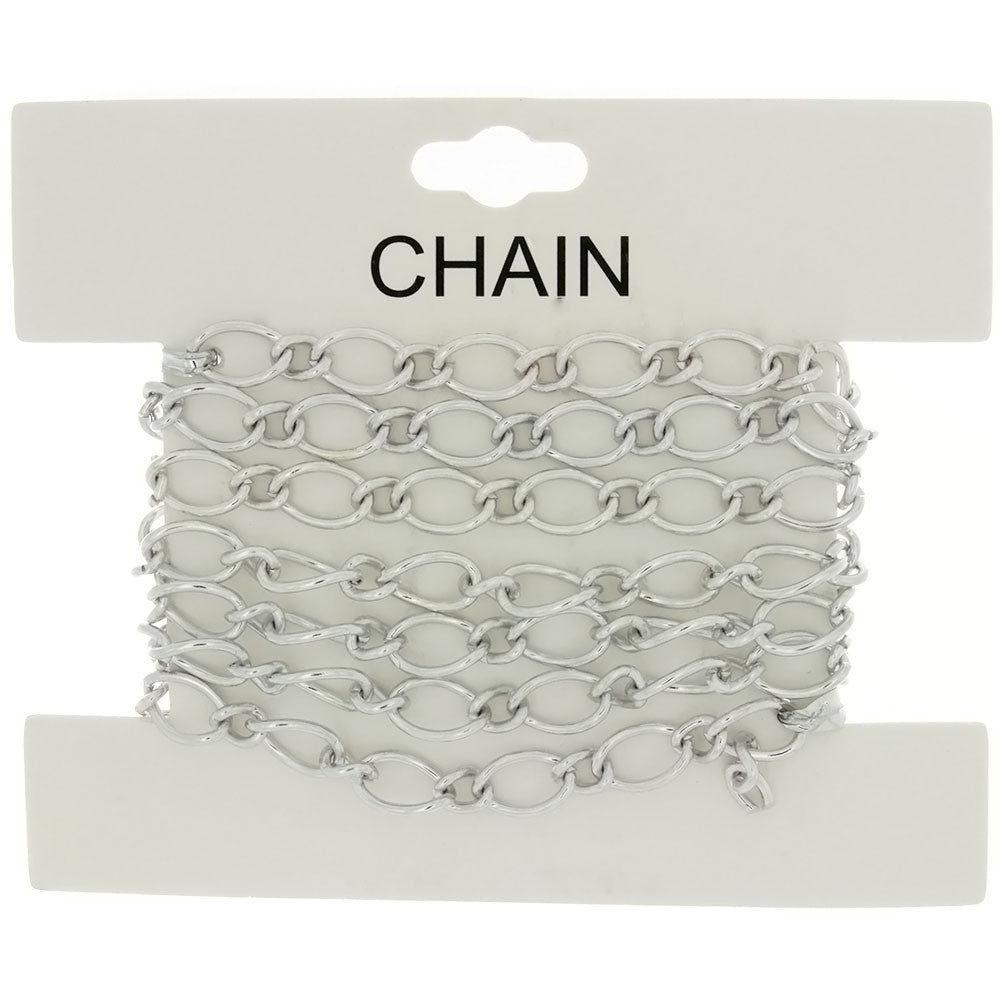 CHAIN NO-CLASP FIGARO SILVER 7 MM X 1 YD