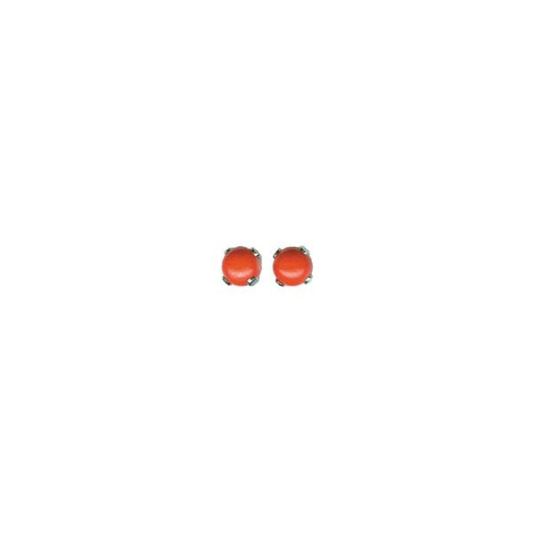 8mm Ball Red Coral Earposts