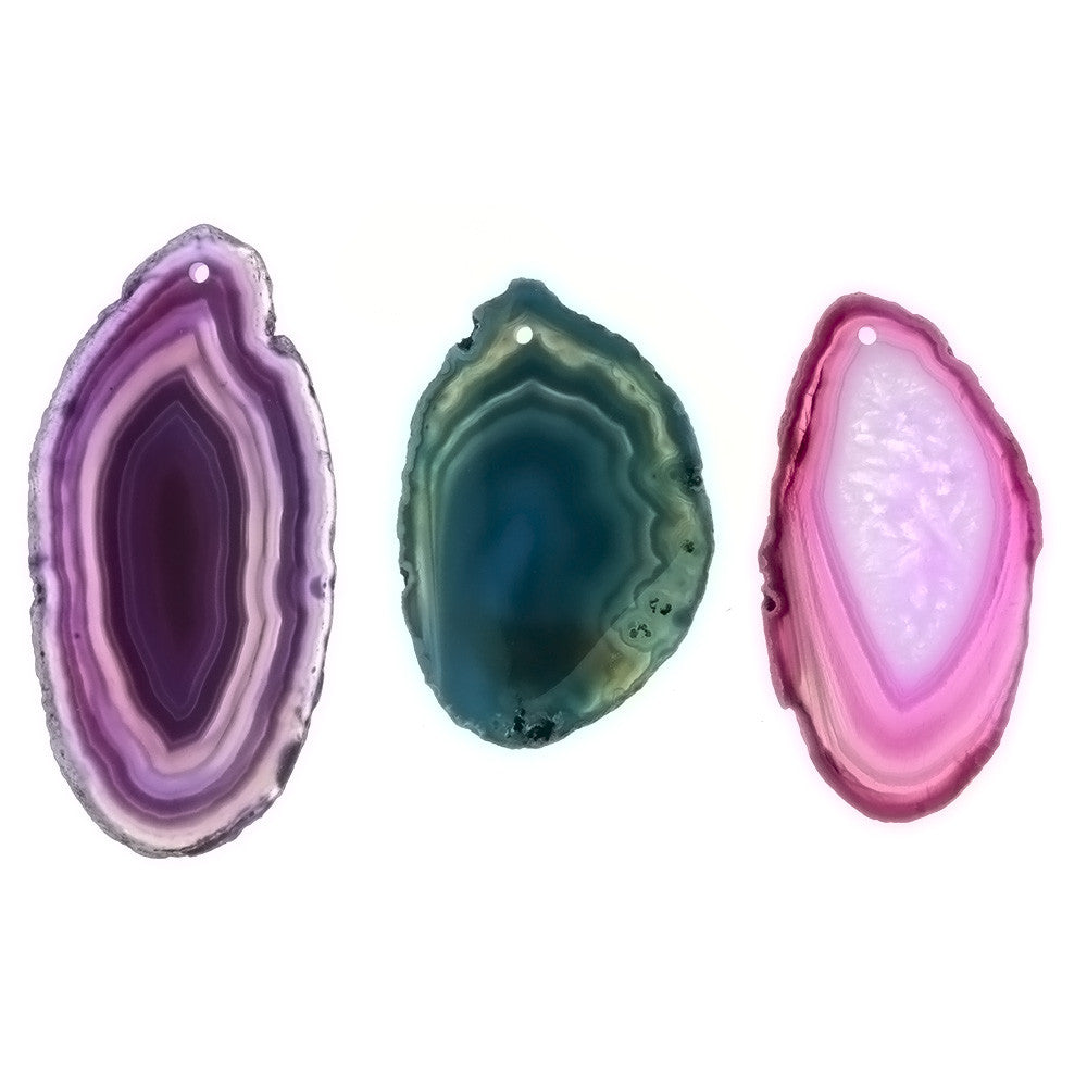 GEMSTONE AGATE GEODE SLAB LARGE PENDANT (6)