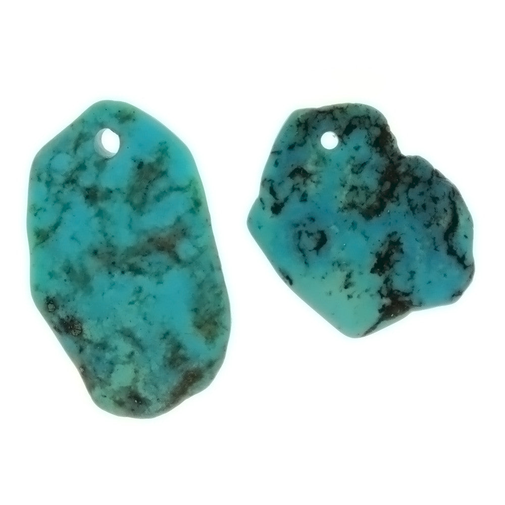 GEMSTONE TURQUOISE CHINESE FREEFORM 25 X 30 MM PENDANT