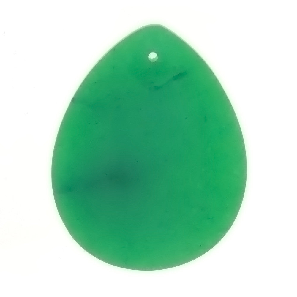 GEMSTONE AVENTURINE GREEN TEARDROP 35 X 45 MM PENDANT