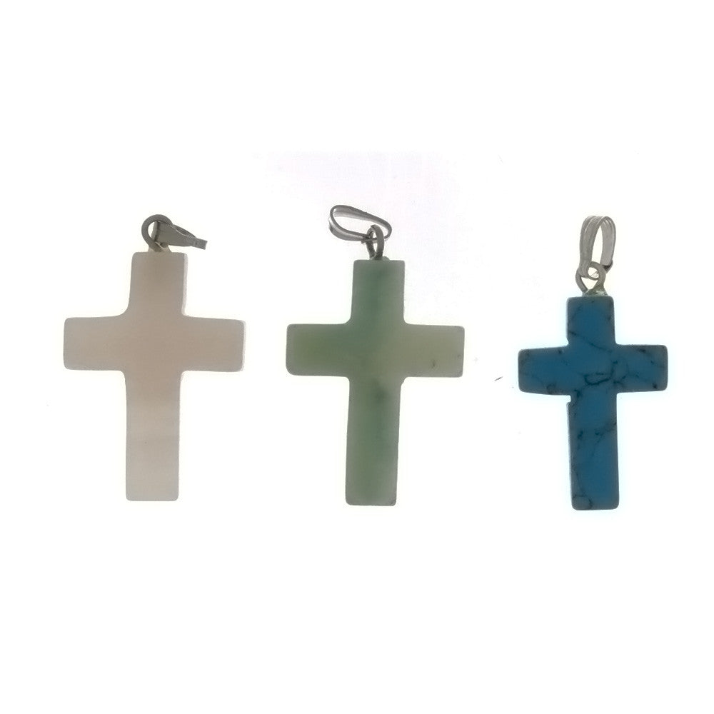 GEMSTONE VARIOUS CROSS PENDANT (6)