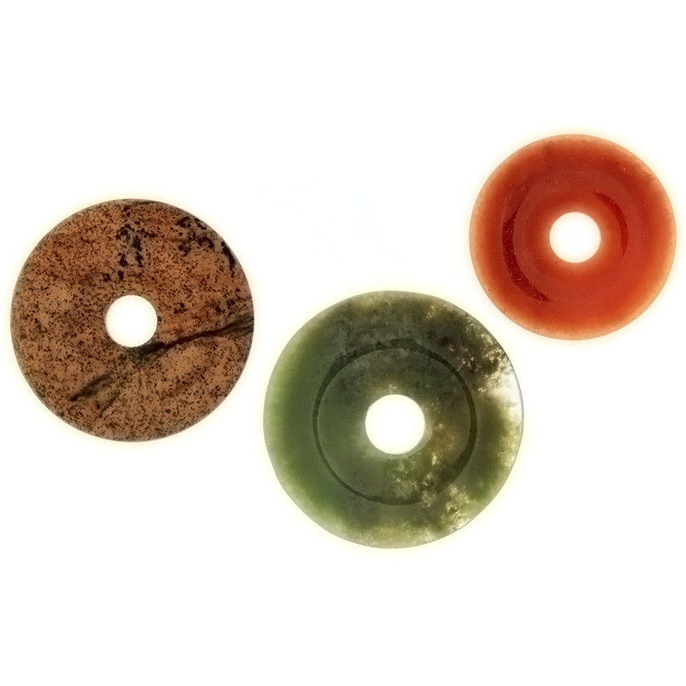 GEMSTONE VARIOUS DONUT PENDANT (3)