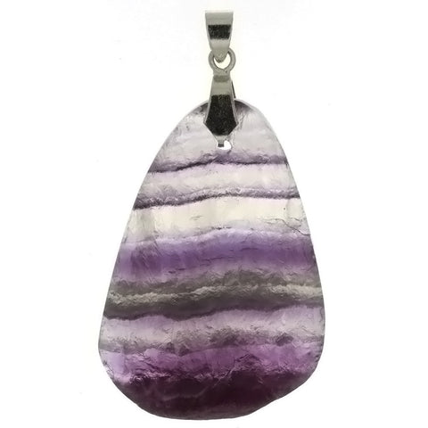 GEMSTONE FLUORITE FREEFORM 32 X 42 MM PENDANT