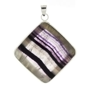 GEMSTONE FLUORITE DIAMOND 38 MM PENDANT