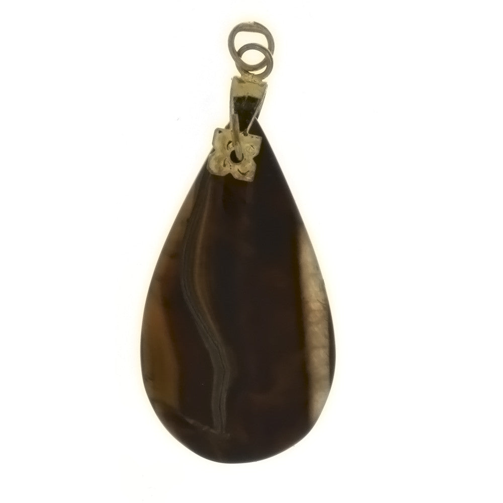 GEMSTONE TIGER'S EYE TEARDROP PENDANT