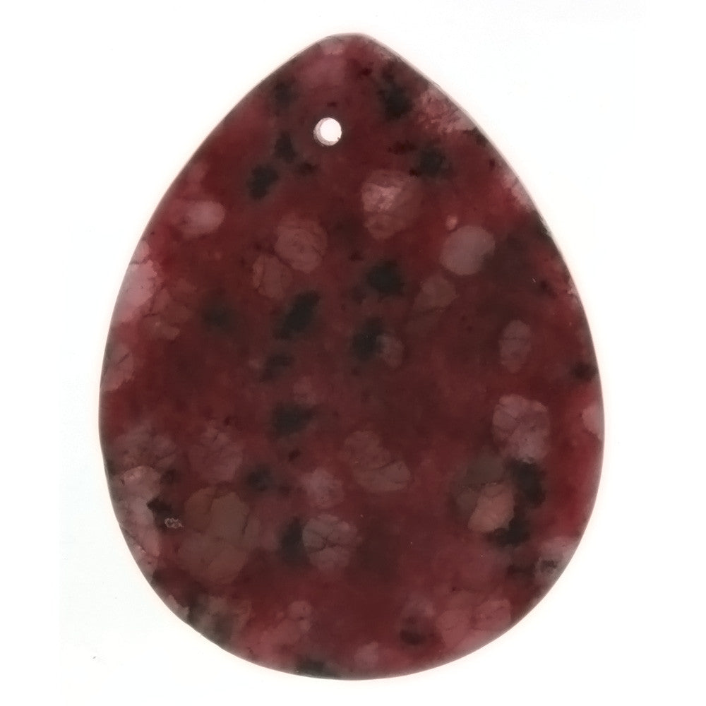 GEMSTONE KIWI STONE RED TEARDROP 35 X 45 MM PENDANT