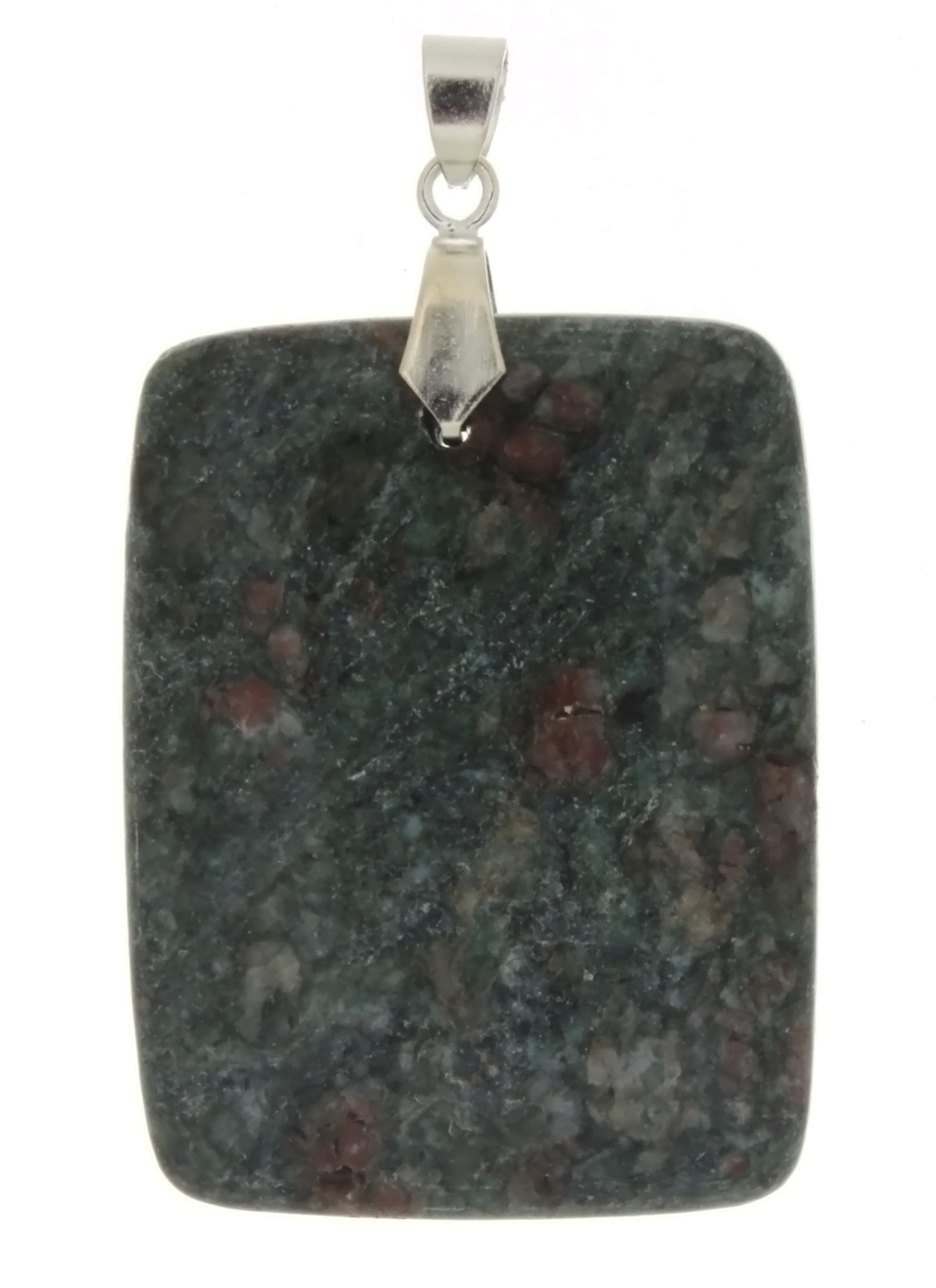 GEMSTONE RUBY ZOISITE RECTANGLE 30 X 40 MM PENDANT