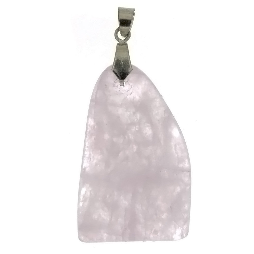 GEMSTONE QUARTZ ROSE FREEFORM PENDANT