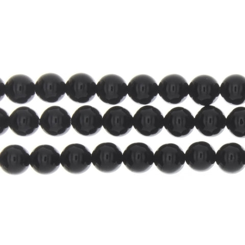 ONYX BLACK ROUND 8 MM STRAND