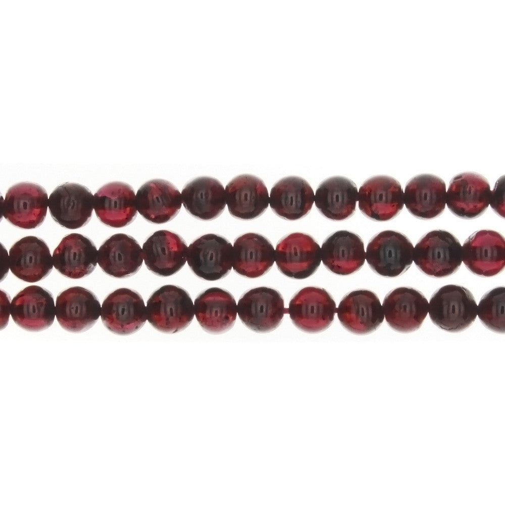 GARNET RHODOLITE ROUND 6 MM STRAND