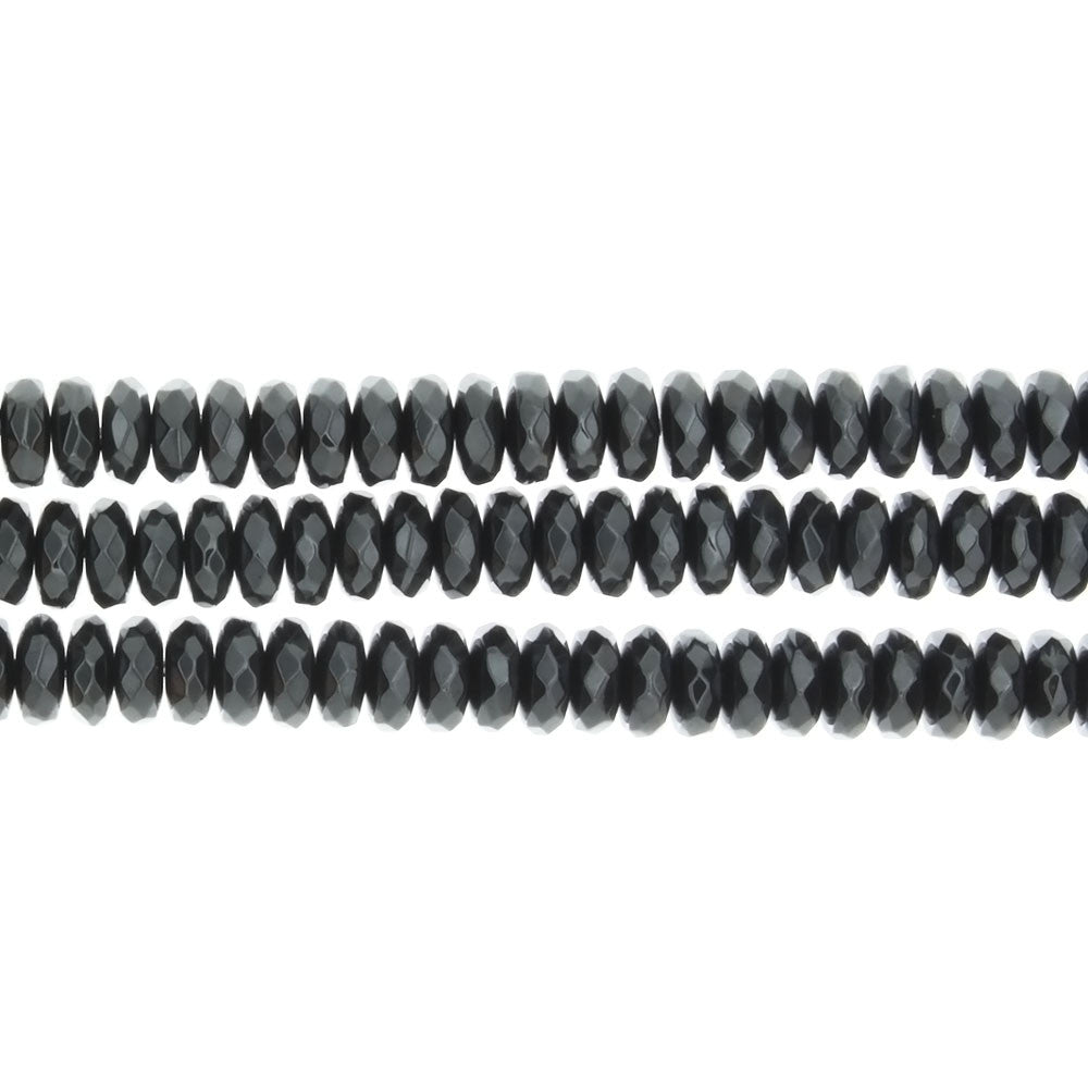 HEMATITE RONDELLE FACETED 4 X 6 MM STRAND