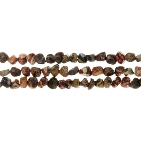 JASPER LEOPARDSKIN PEBBLE 4 MM STRAND