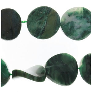 JADE AFRICAN COIN WAVY 25 MM STRAND