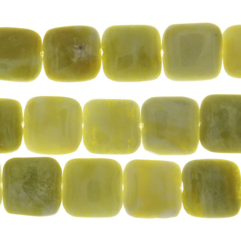 JADE LEMON SQUARE 14 MM STRAND