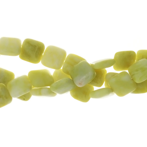 JADE LEMON SQUARE 14 MM STRAND