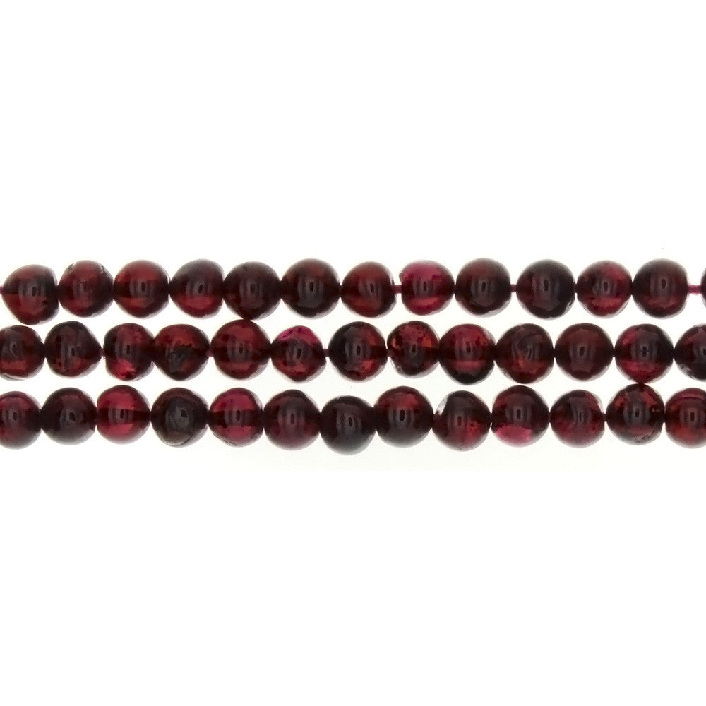 GARNET RHODOLITE ROUND 5 MM STRAND