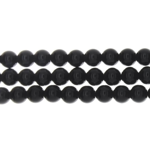 ONYX BLACK ROUND 8 MM STRAND