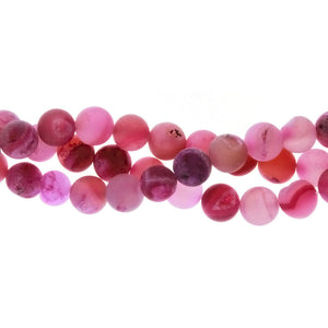 FROSTED PINK ROUND 8 MM STRAND