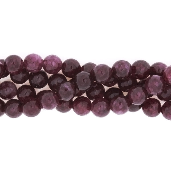 DYED ROUND FACETED 10 MM STRAND