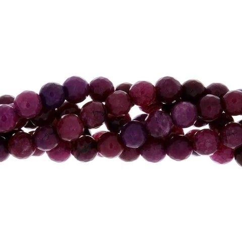 DYED ROUND FACETED 8 MM STRAND