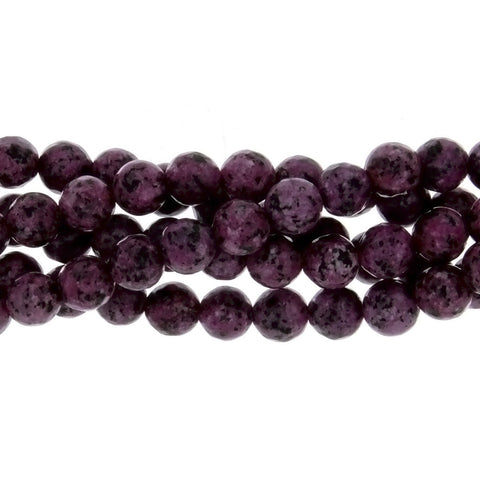 DYED ROUND FACETED 8 MM STRAND