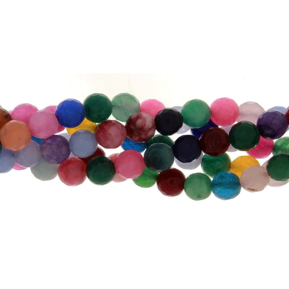 DYED ROUND FACETED 8 MM STRAND