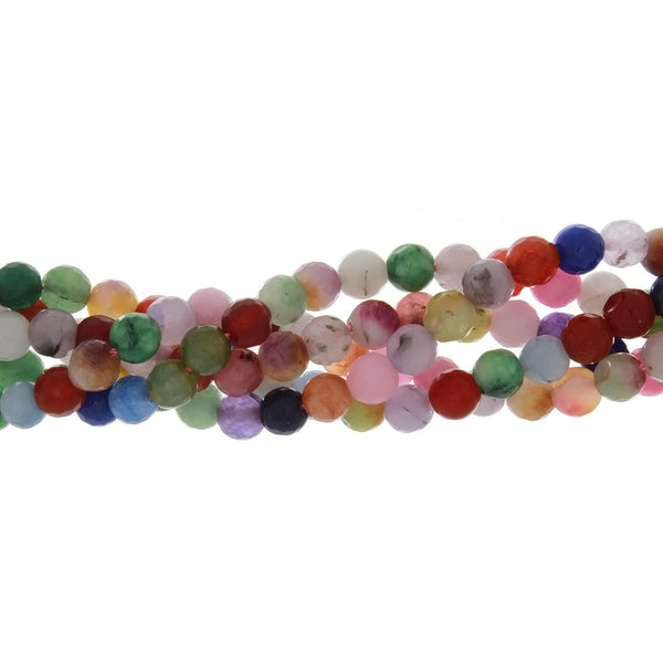 DYED ROUND FACETED 8 MM STRAND