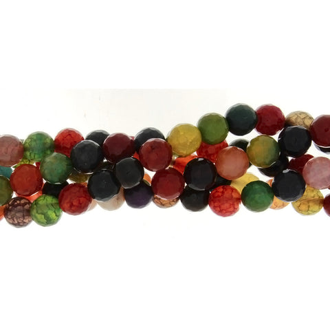 DYED ROUND FACETED 8 MM STRAND