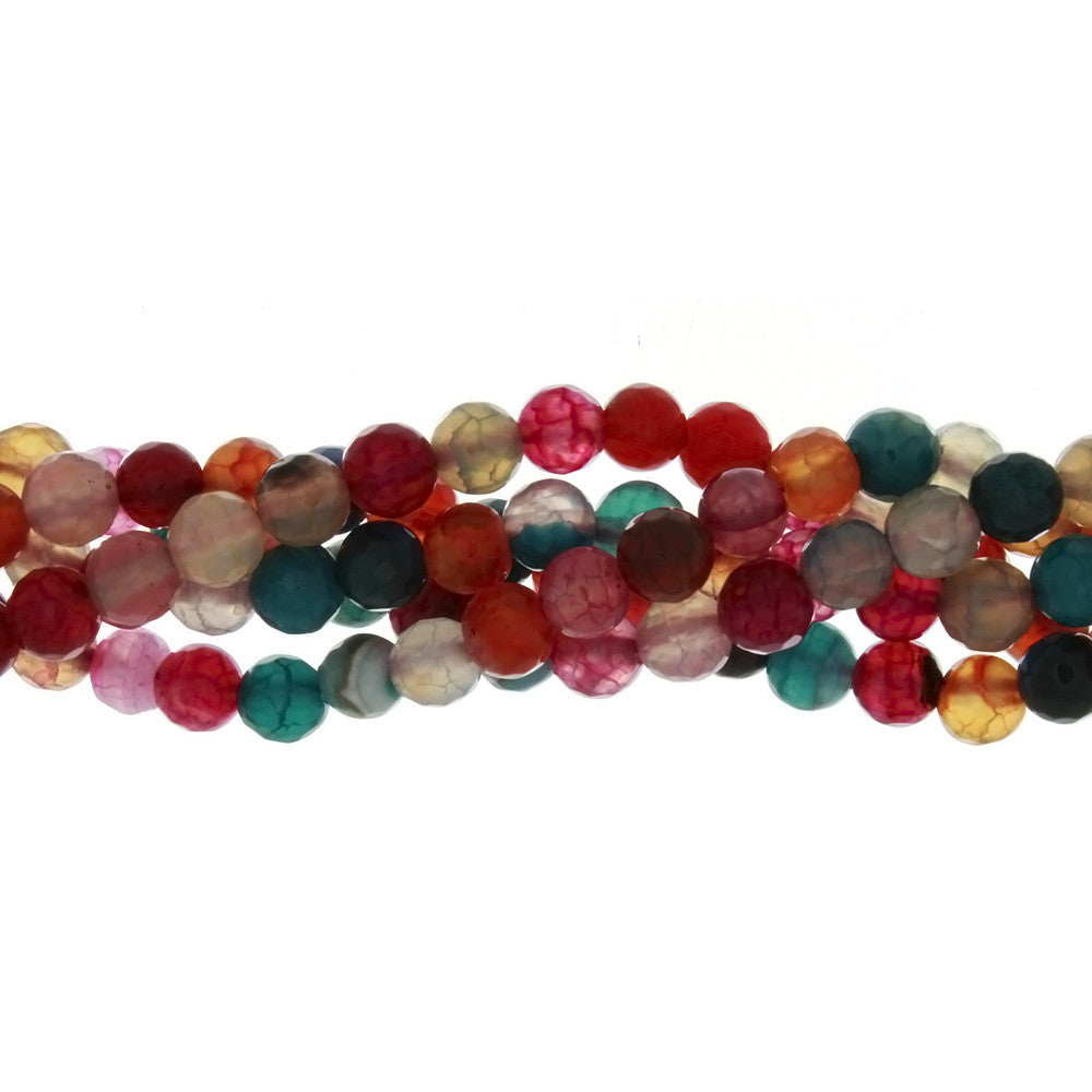 DYED ROUND FACETED 6 MM STRAND