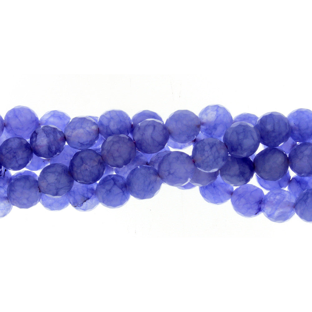 DYED ROUND FACETED 8 MM STRAND