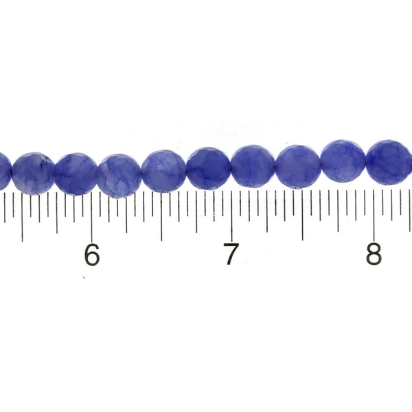 DYED ROUND FACETED 8 MM STRAND