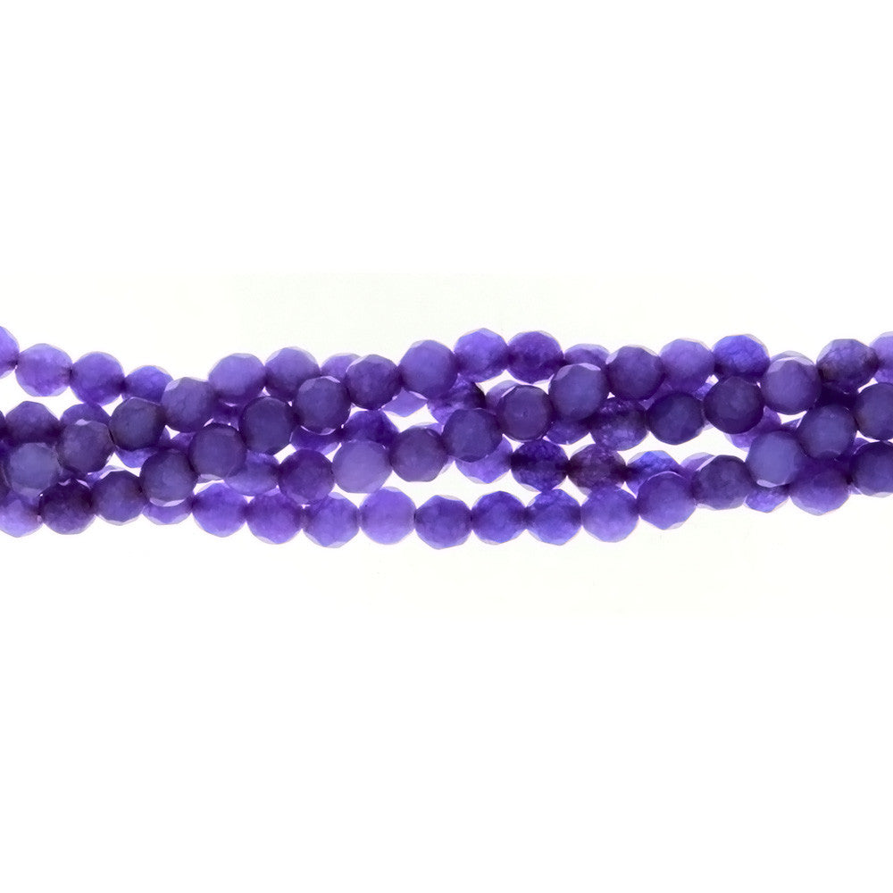 DYED ROUND FACETED 4 MM STRAND