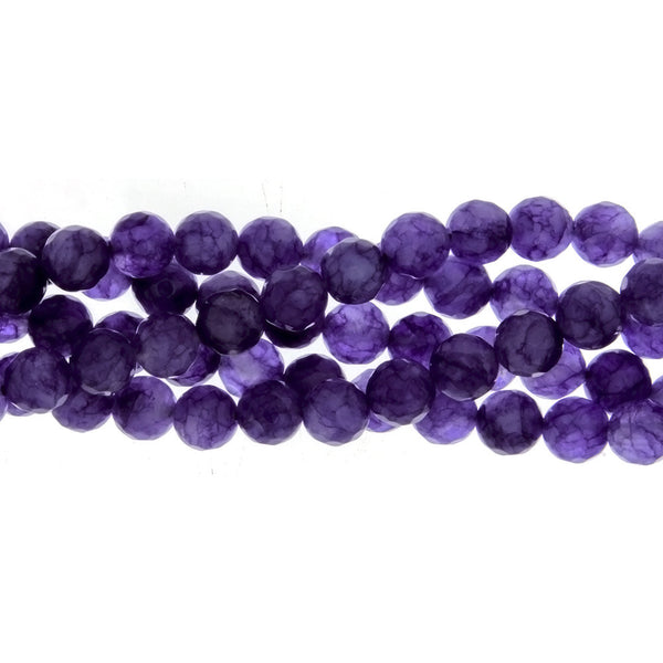 DYED ROUND FACETED 8 MM STRAND