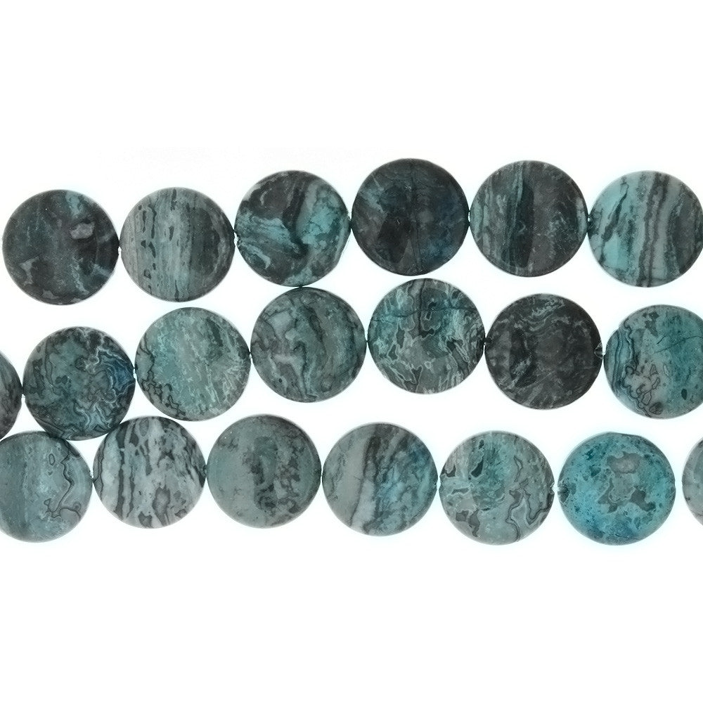 LAGUNA LACE BLUE COIN 20 MM STRAND