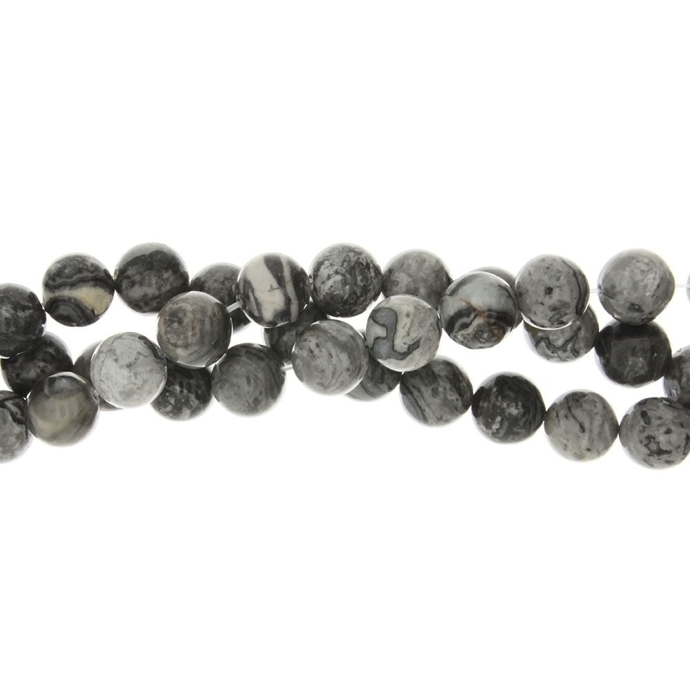 LAGUNA LACE GRAY ROUND 10 MM STRAND