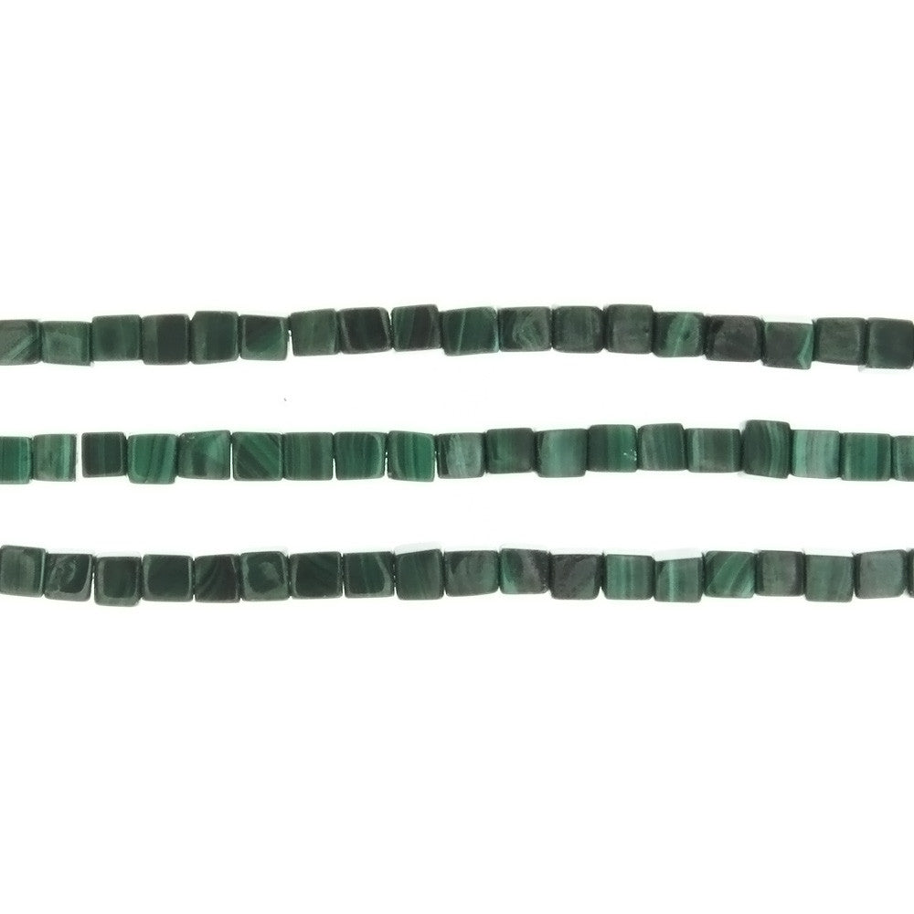 MALACHITE CUBE 5 MM STRAND