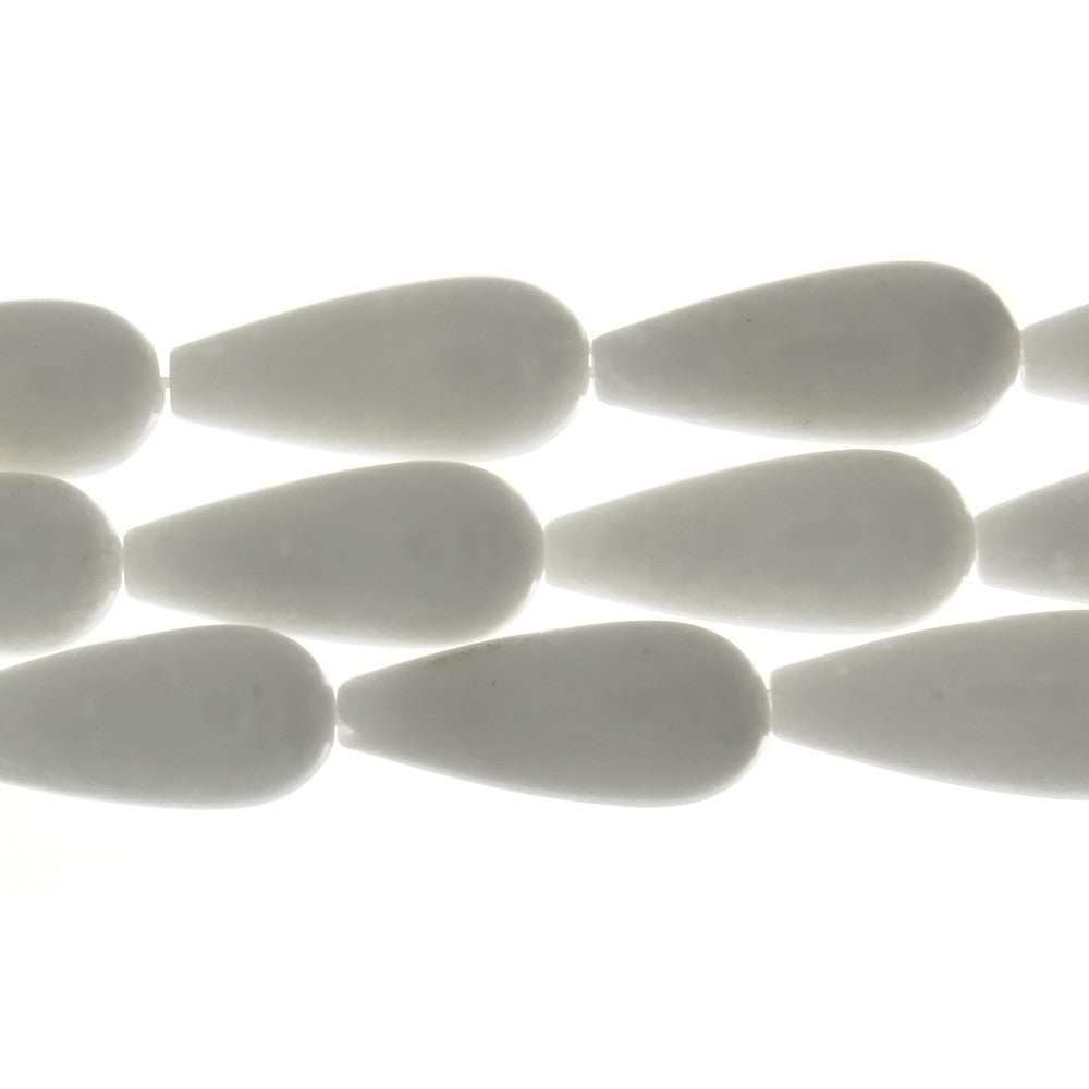 JADE WHITE DROPLET 10 X 22 MM STRAND