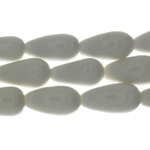 JADE WHITE DROPLET 11 X 21 MM STRAND