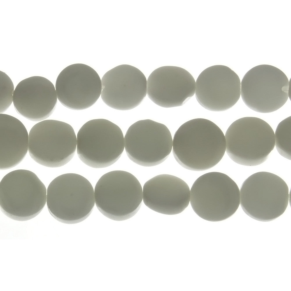 JADE WHITE COIN 10 MM STRAND