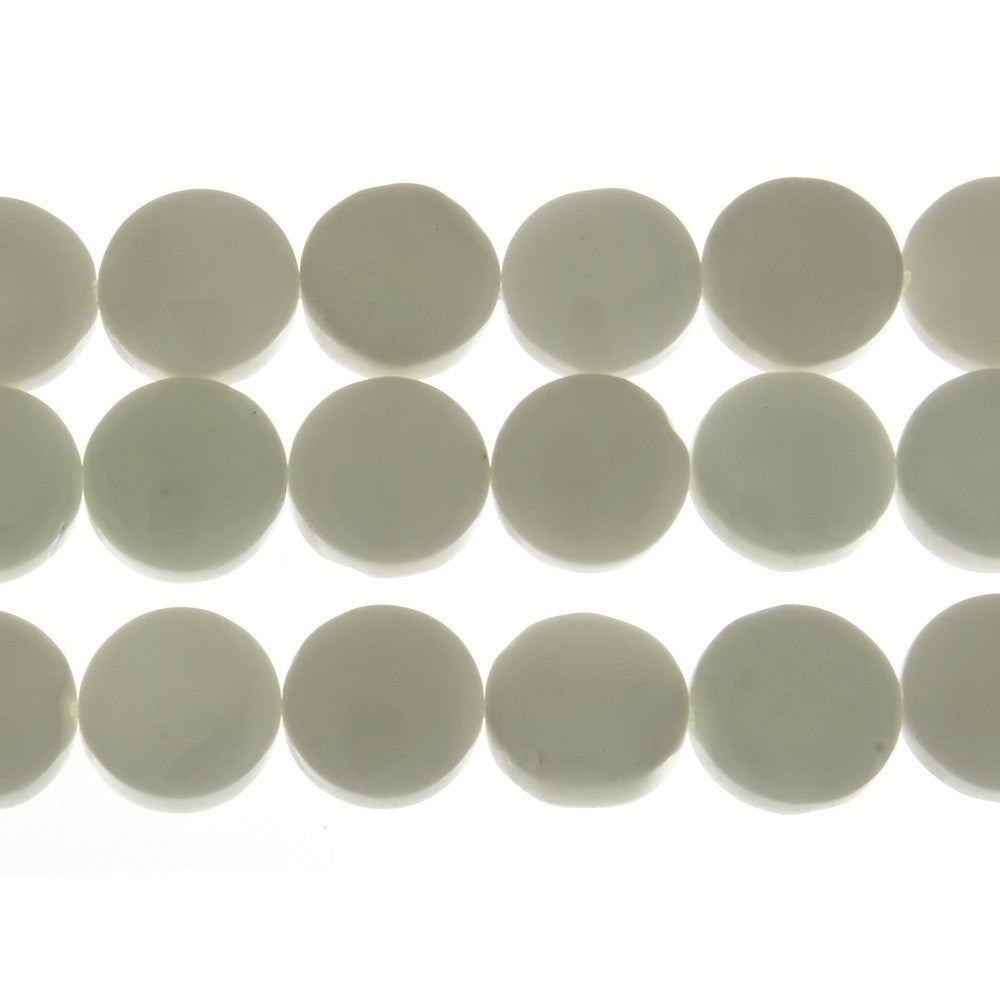 JADE WHITE COIN 12 MM STRAND