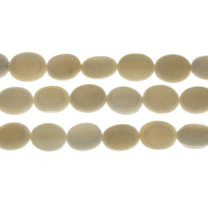 JADE WHITE OVAL 8 X 10 MM STRAND