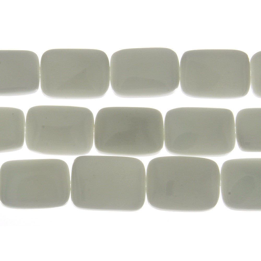 JADE WHITE RECTANGLE 12 X 16 MM STRAND