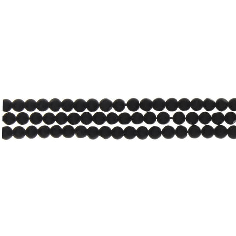 ONYX BLACK SYNTHETIC ROUND 4 MM STRAND