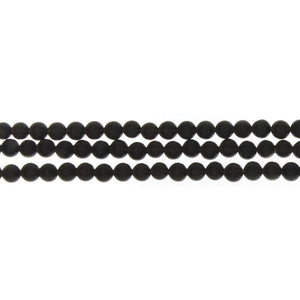 ONYX BLACK ROUND 4 MM STRAND