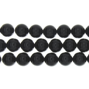 ONYX BLACK ROUND 12 MM STRAND