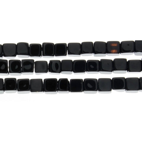 ONYX BLACK CUBE 6 MM STRAND