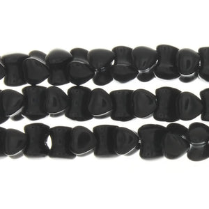 ONYX BLACK DOGBONE 7 X 11 MM STRAND