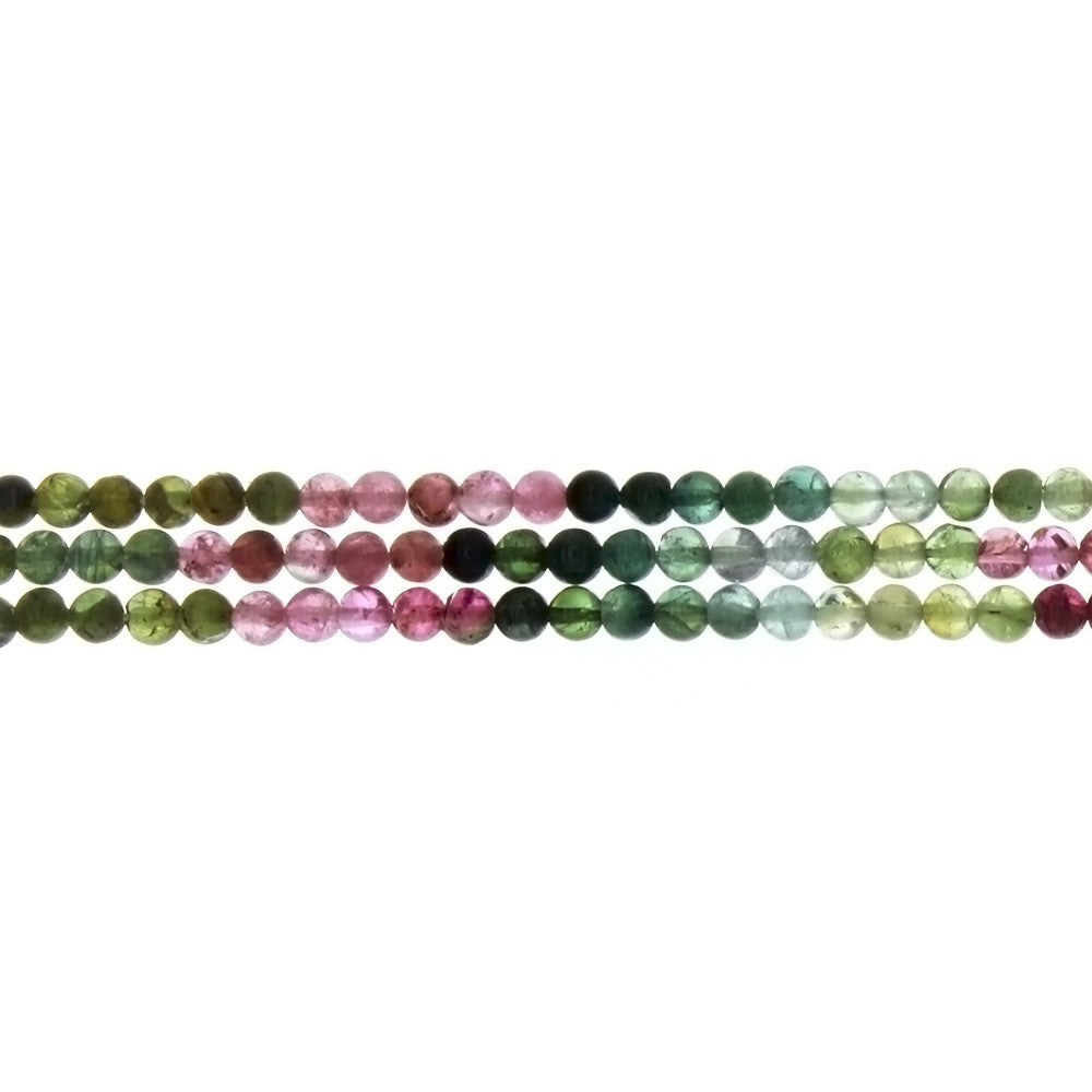 TOURMALINE WATERMELON ROUND 3 MM STRAND