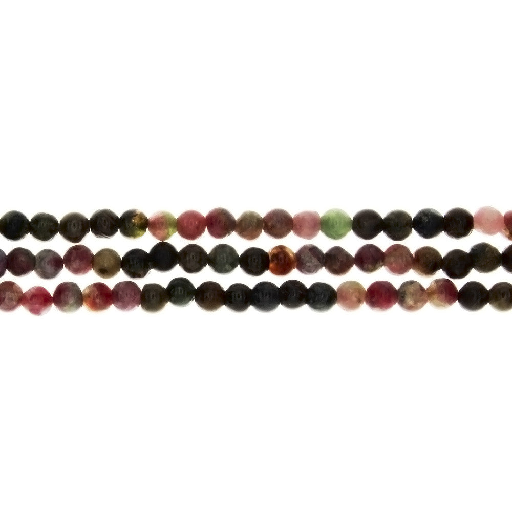 TOURMALINE WATERMELON ROUND 4 MM STRAND